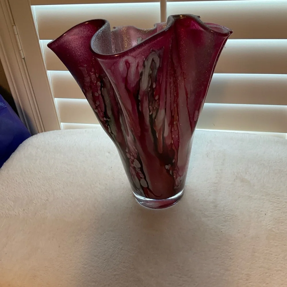 Elegant Purple and Silver Home Accent Vase